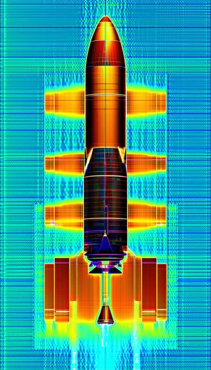A Yellow And Orange Missile Is Shown In A Close-up View
