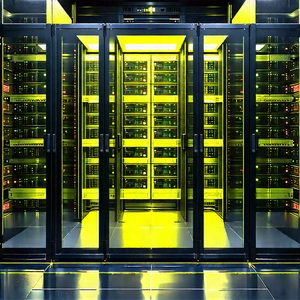 Server Rack With Laser Scanning With Large Computer