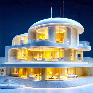 Futuristic Smart Home With Model Large,
