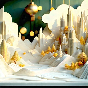Abstract Food Photography: Paper Sculpture With Depth With Large, Intricate