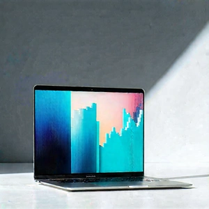 Tech Advertising Photography: Laptop With Data Visualization With Laptop Computer