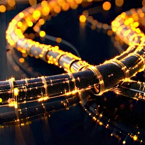 Close-up of fiber optic cables