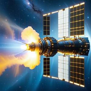 A Space Shuttle With A Large Satellite On Top Of It