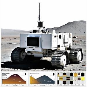 A White Robotic Vehicle, Possibly A Rover, Parked On A Dirt Surface