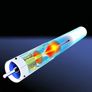 A White, Cylindrical Object With A Blue Background