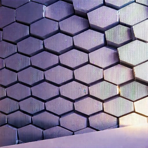 Abstract Minimalist Design: Hexagonal pattern with dramatic contrast