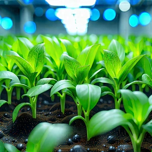 Agricultural Technology In Modern Laboratory With Large Green