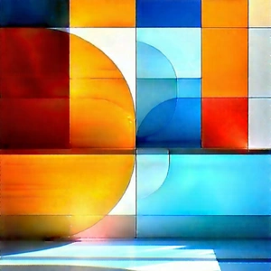 Abstract Hdr Photography: Geometric abstract with complementary color palette
