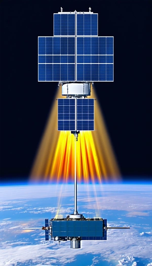 A Space Station With A Solar Panel On Top Of It