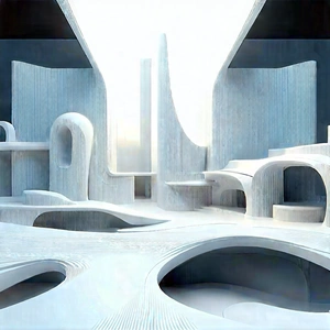 (futuristic:1.12) Innovation Hub With Model Building,