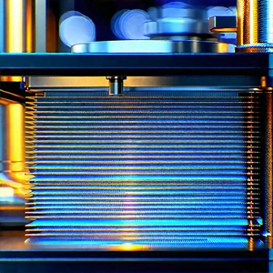 Close-up Of Cooling System With Blue Yellow