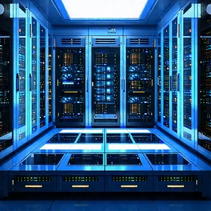 (futuristic:1.32) server room