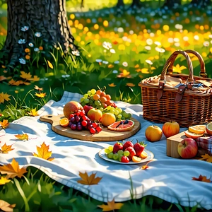 Lifestyle Octane Render: Summer Picnic During Autumn With Image, There