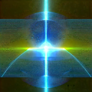 Quantum Computer With Holographic Projection With Close-up Blue