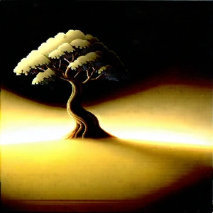 Nature Acrylic Painting: Ancient Tree In Sunlit Clearing With Single Tree