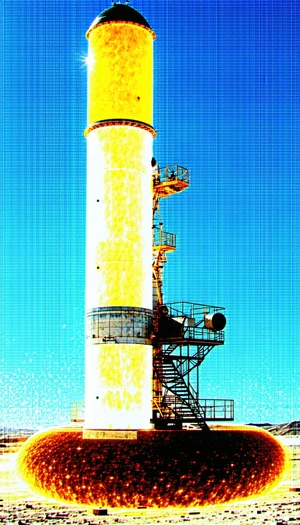 A Large Yellow Tower With A Staircase Leading To The Top