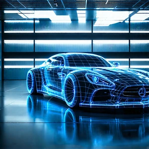 Automotive Technology In Research Center With Sleek, Futuristic