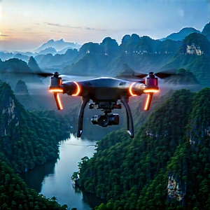 Drone With User Interface With Black Drone