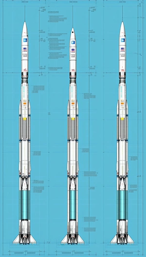 The Image Is A Blueprint Of A Rocket, Showing The Different Parts And Their Dimensions