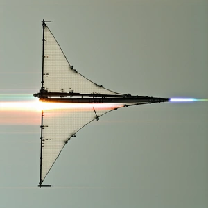 A Large, White, And Black Airplane Flying Through The Sky