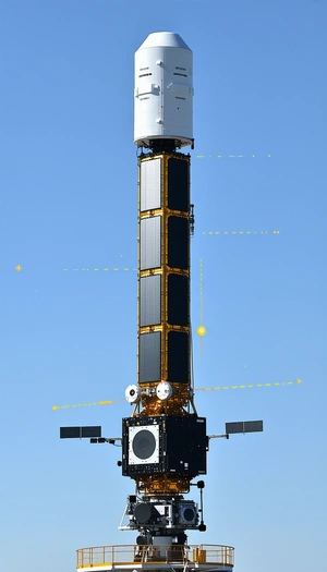 A Large Satellite Dish Is Mounted On Top Of A Tall Tower