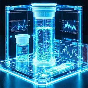 Healthcare Technology In Modern Laboratory With Futuristic Display