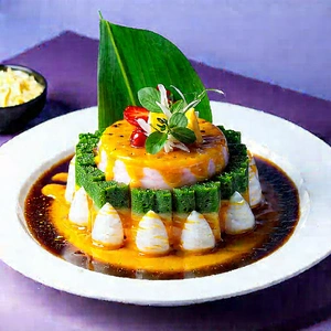 Lifestyle Acrylic Painting: Plant-based Dish Prepared With Artistic Presentation With Delicious Colorful