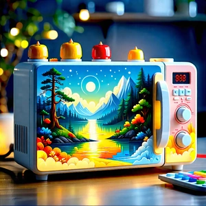 Tech Gouache Painting: Innovative smart appliance (design:1.31)