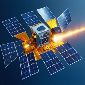 A Spacecraft With A Solar Panel On Its Side