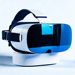 Tech Etching: Vr Headset With User Interface With Pair Blue