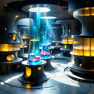 (futuristic:1.46) Research Laboratory With Futuristic Setting,