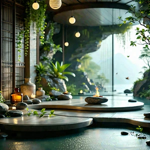 Lifestyle Infographic Style: Wellness Scene With Aromatherapy With Image, There