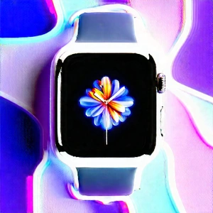 Smart Watch With Digital Artwork With Close-up Apple