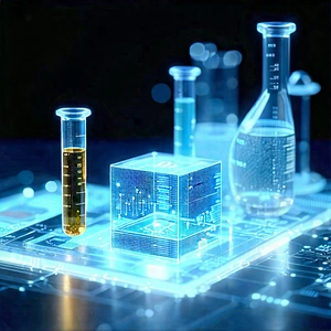 Financial Technology In Modern Laboratory With Image, There