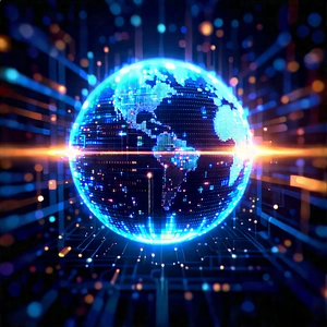 Artificial Intelligence Visualization With Blue