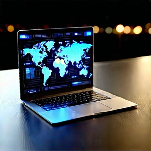 Laptop With Data Visualization With Laptop Computer