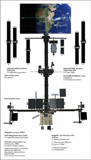 The Image Is A Diagram Of A Space Station, Showing The Various Components And Their Functions