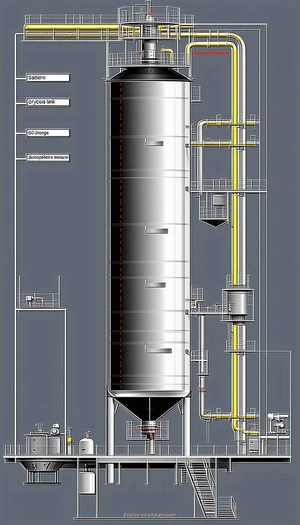 A Large Industrial Structure Is Shown In A Blueprint Drawing
