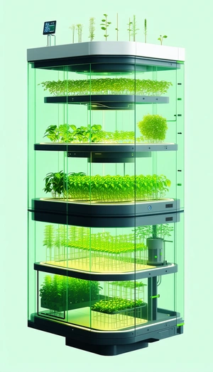 A Large, Multi-tiered Plant Growth Chamber Filled With Various Plants