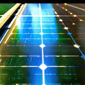 Tech Flat Design: Solar panel with holographic projection