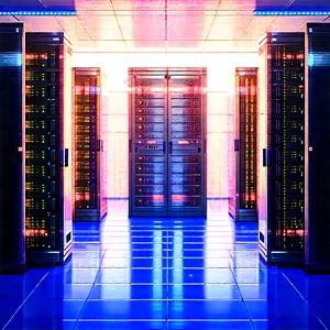 Futuristic Server Room With Large Room