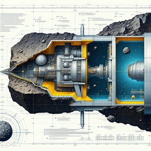 spacecraft shown detailed drawing