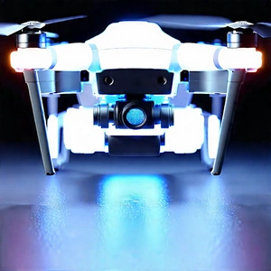 Drone With Glowing Screen With White Drone