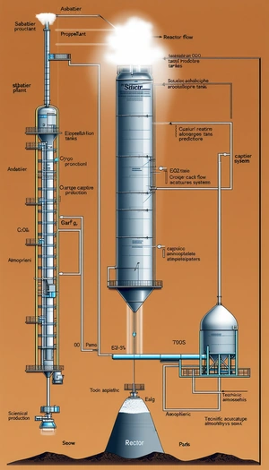A Large Industrial Plant Is Shown In A Diagram, With A Large Tower And A Smaller Tower