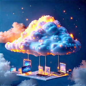 Cloud Computing Visualization With Image, There