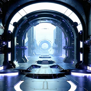 Futuristic Innovation Hub With Image, There