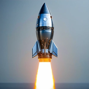 A Rocket Is Seen In The Sky, With Its Tail End Visible