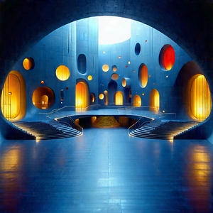Futuristic Innovation Hub With Large, Open,