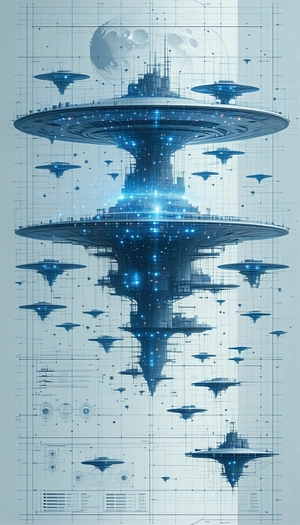 A Futuristic Space Station Is Depicted In This Image