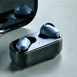 Wireless Earbuds With Digital Artwork With Black Case
